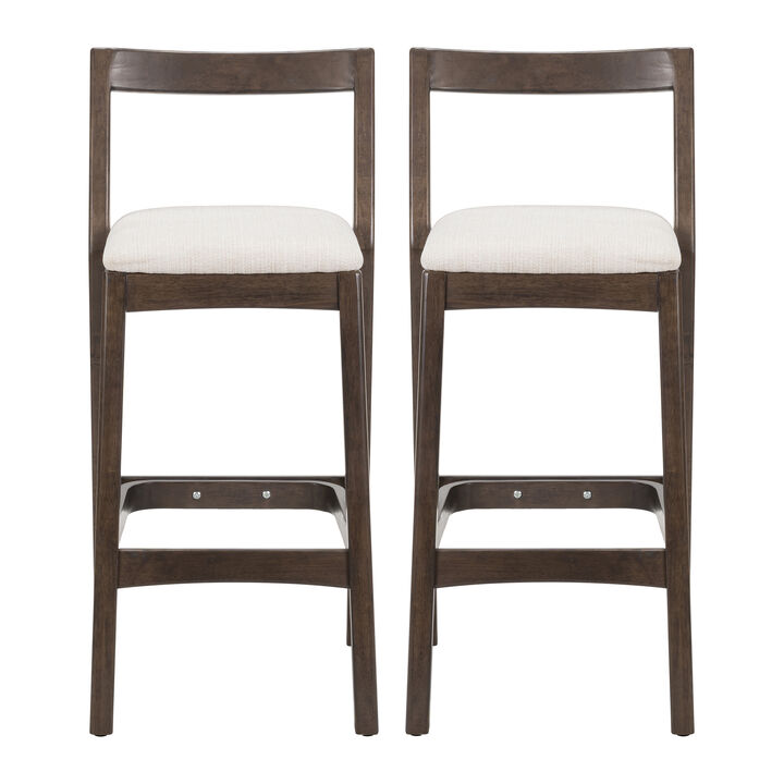 Christopher Knight Home Alric Rustic Rubberwood Upholstered Barstools (Set of 2)