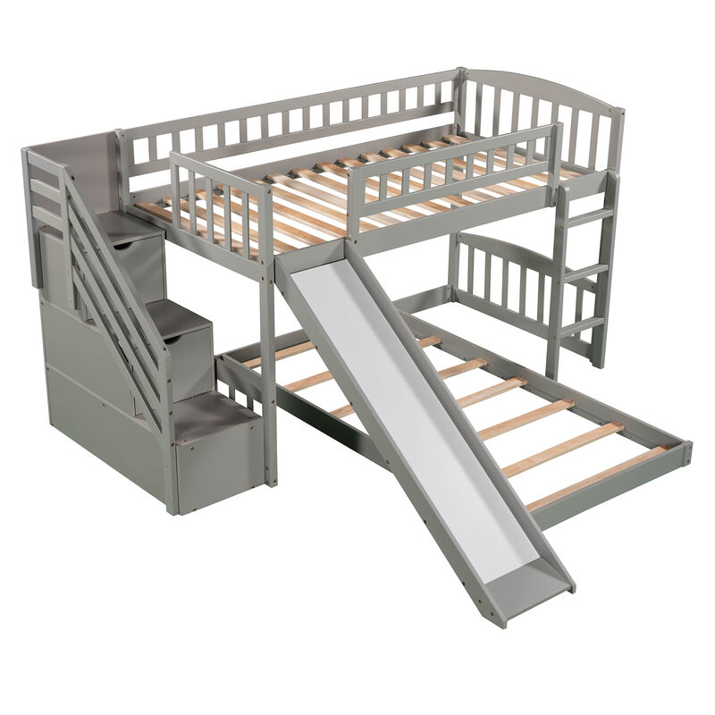 Merax Bunk Bed with Two Drawers and Slide image number 3