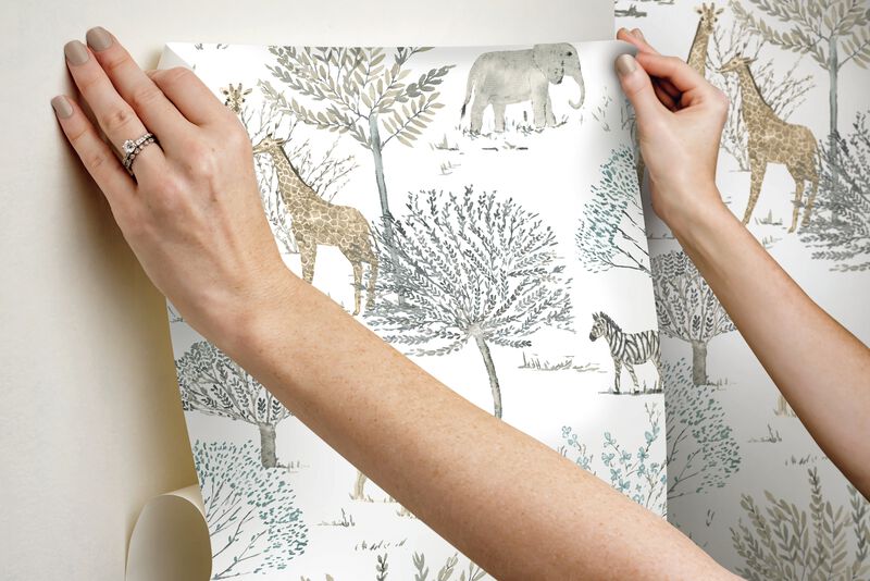 On the Savanna Neutral Peel & Stick Wallpaper (Double Roll) image number 5