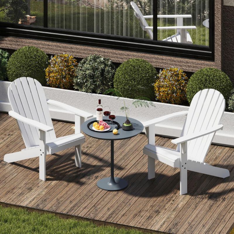 Hivvago Acacia Wood Lounge Patio Adirondack Chair with Inclined Seat