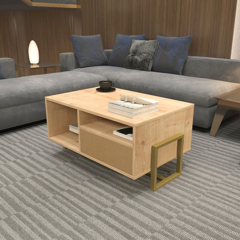 Decorotika Utopia Coffee Table Sapphire Oak Hazeran