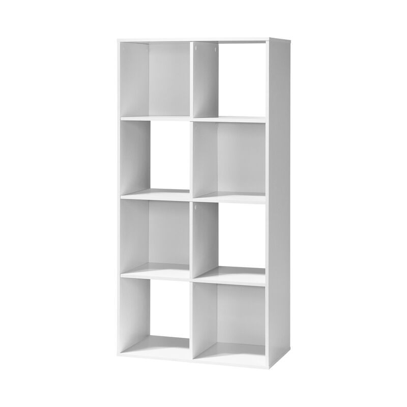 37.13 in. H x 23.47 in. W x 11.61 in. D White Wood 8-Cube Storage Organizer