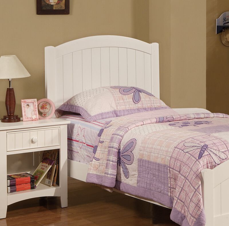 Streamdale Twin Bed with White Headboard (Plywood)