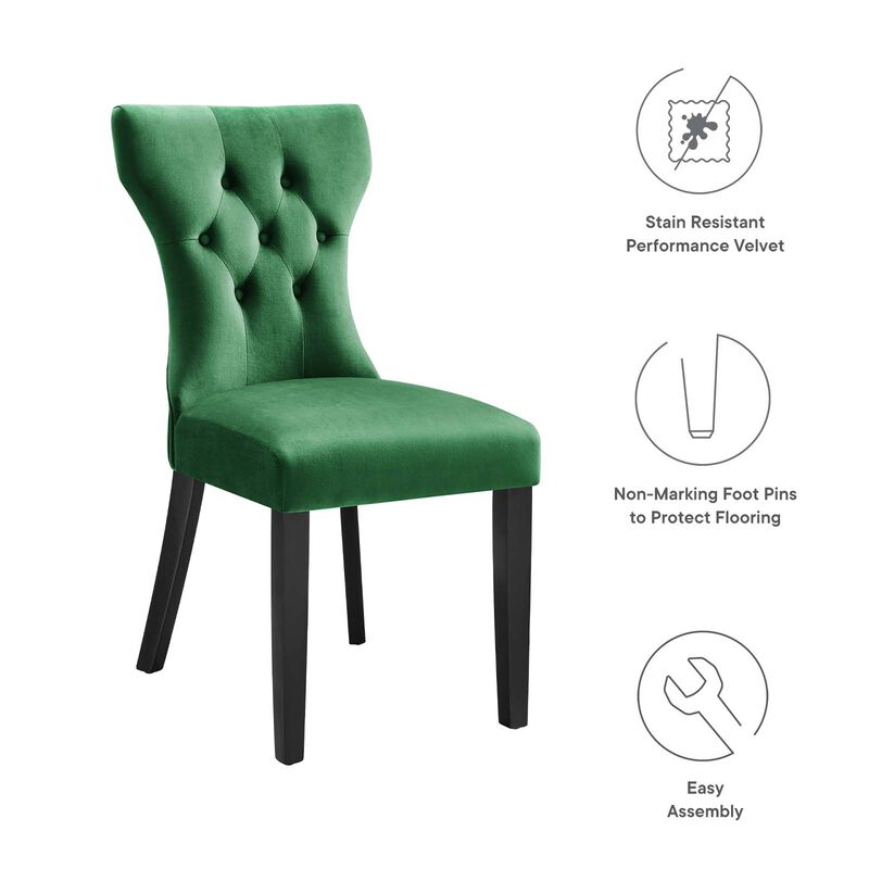 Silhouette Performance Velvet Dining Chairs - Set of 2 image number 6