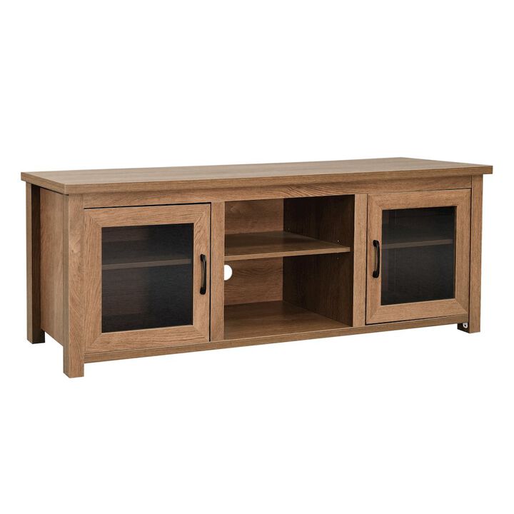 Flash Furniture 65" Entertainment Center with Storage Cabinets for up to 80" TV's, Walnut