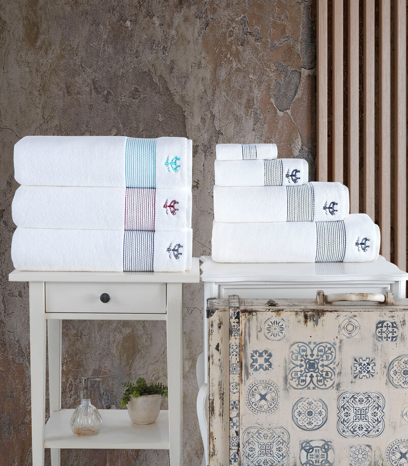 Brooks Brothers Rope Stripe Border 4 pcs Wash Towels