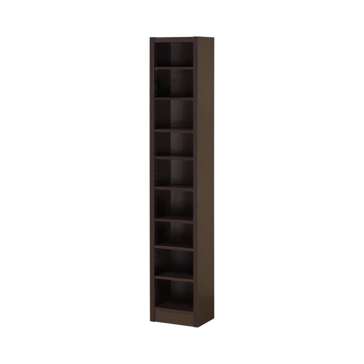 Glimmering Brown Narrow Wooden bookcase - Benzara