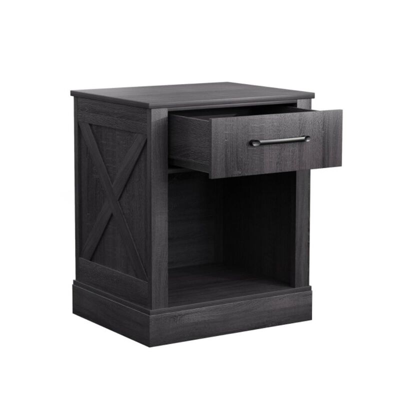 Hivvago Compact Nightstand with Drawer and  Shelf