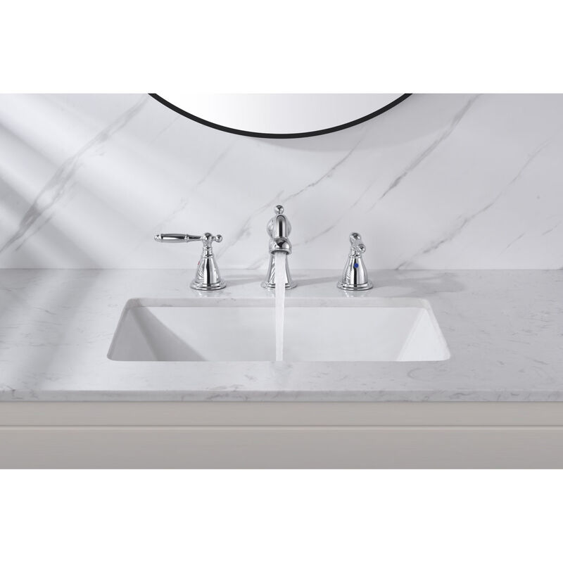 Bothwa Home Vintage-Style Chrome Widespread Bathroom Faucet, 2-Handle Traditional Sink Faucet With Pop-Up Drain Included image number 3