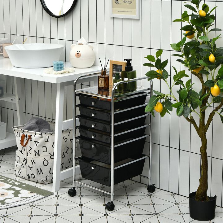 6-Drawer Mobile Storage Organizer Cart for Home, Office and Craft Room
