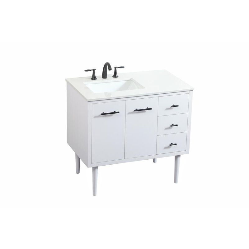 Elegant Kitchen and Bath 36 inch Single bathroom vanity in white