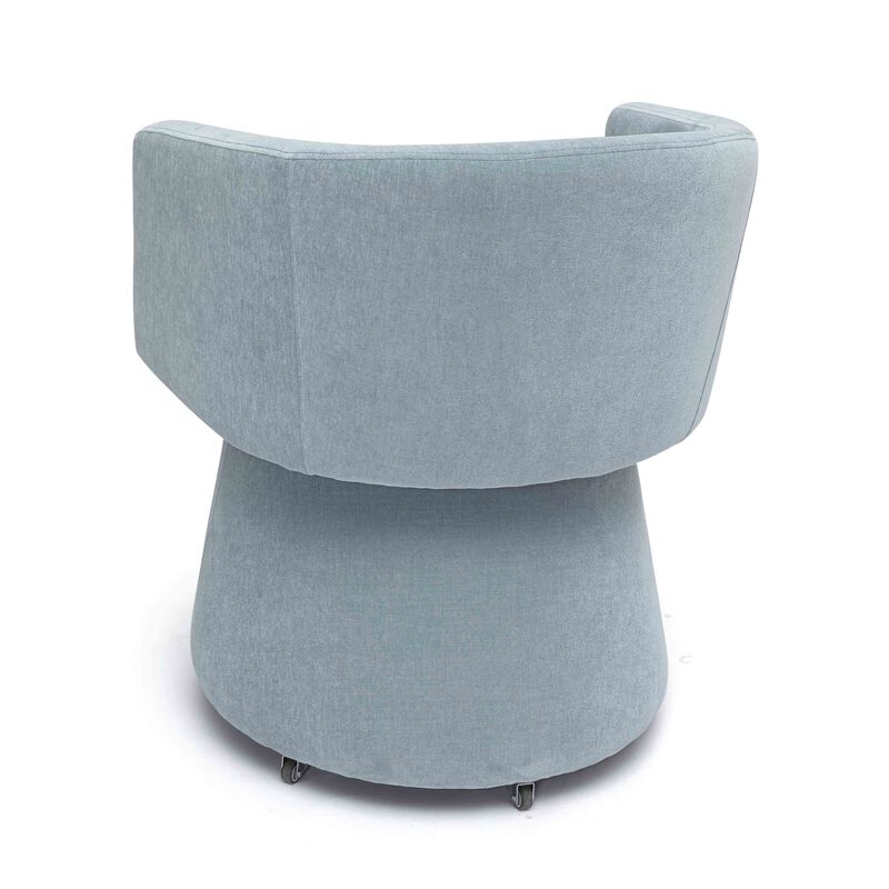 Kristen Faded Blue Upcycled Chenille Rolling Desk Chair