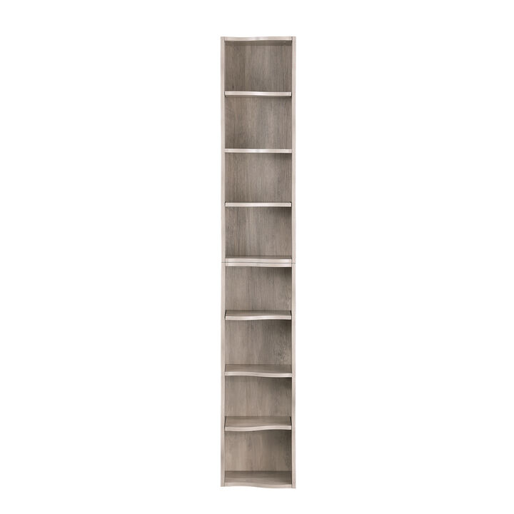 Merax 8-layer adjustable shelf ultra-thin bookshelf with a wavy border design