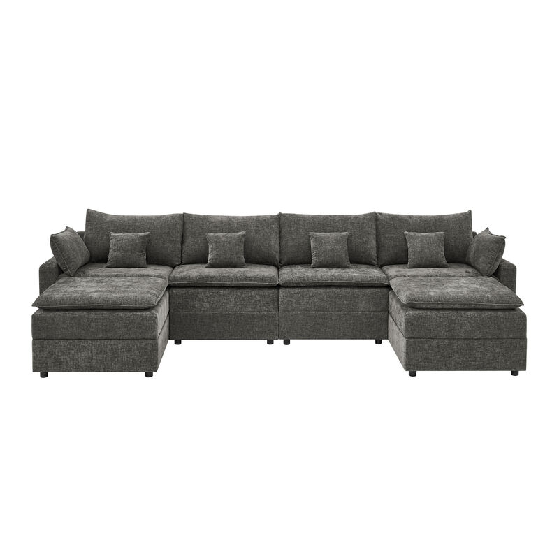Glocep U Shaped Couch 132" Cloud Modular Sectional image number 0