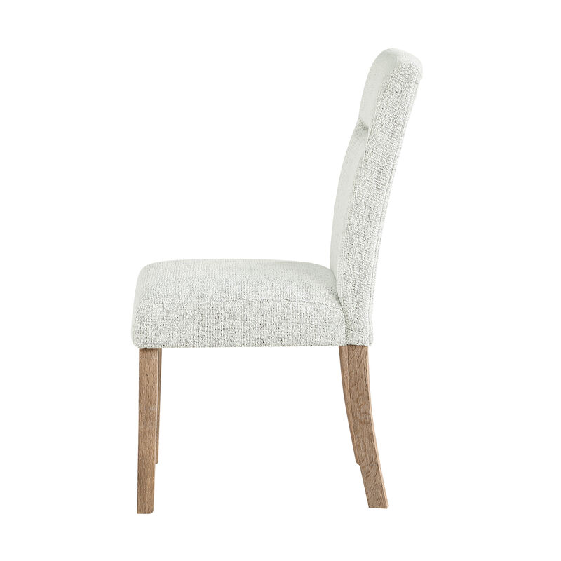 Light Grey Upholstered Dining Chairs Set of 2 image number 2