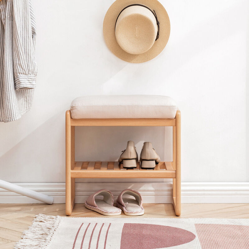 Streamdale Beechwood Shoe Bench with Cushion image number 1