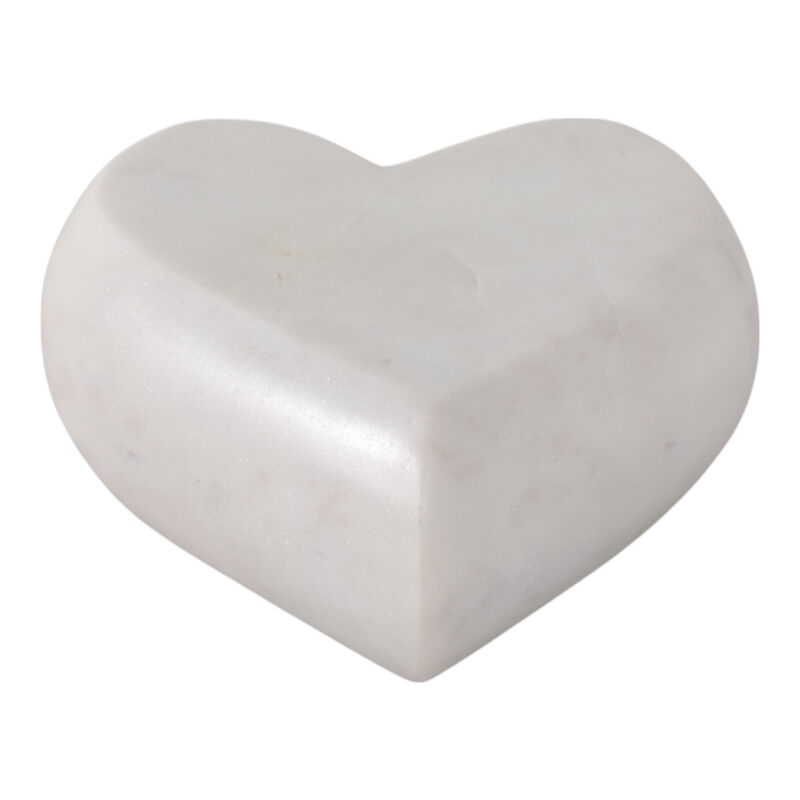 Marble, 5" Heart, White image number 0
