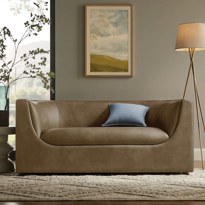 Hilda 67" Curved Back Vegan Leather Loveseat image number 8