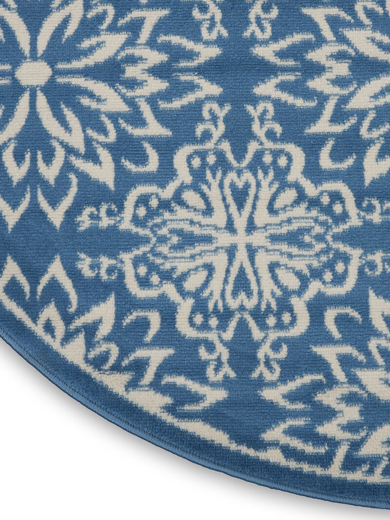 Jubilant JUB06 Ivory/Blue 5'3" x Round Rug