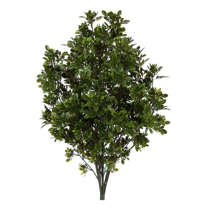 Nearly Natural 2.5-in Tea Leaf Bush Plant UV Resistant (Indoor/Outdoor)