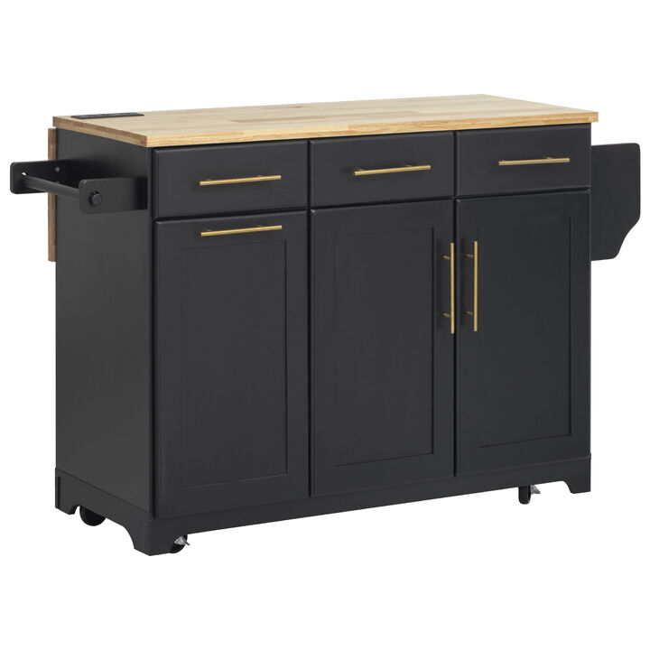 Plispe Rolling Kitchen Island