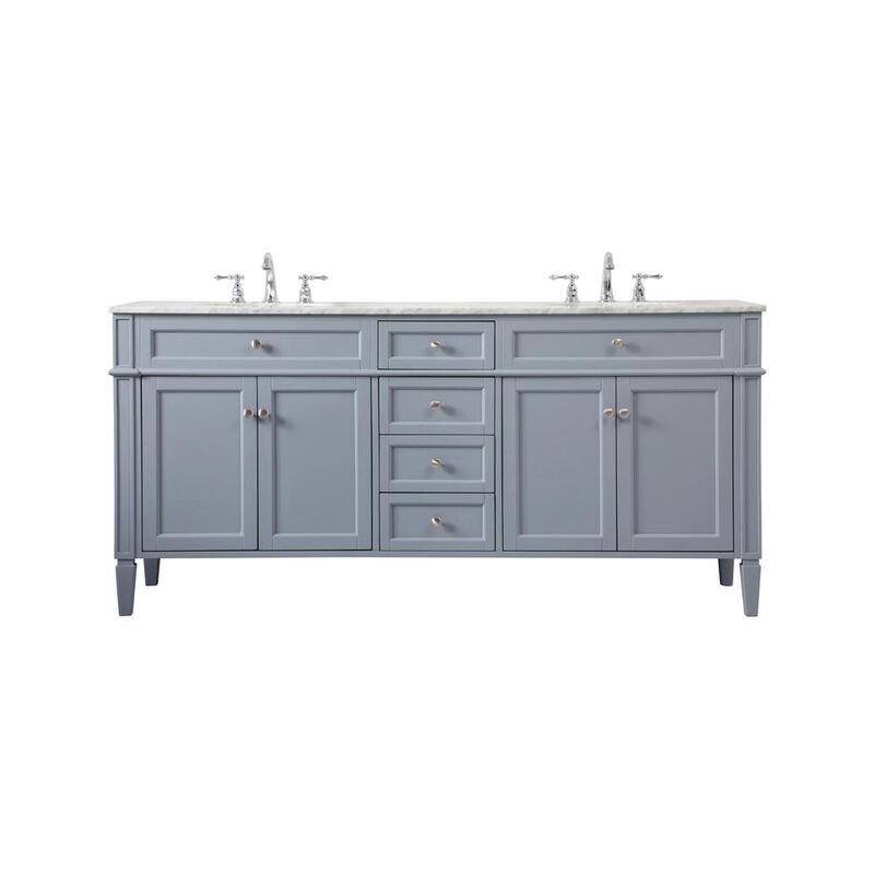 Elegant Kitchen and Bath 72 inch double bathroom vanity in grey