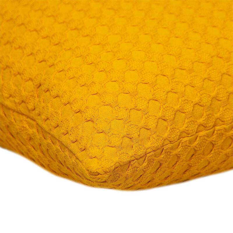 HomeRoots 20" Yellow Cotton Throw Pillow With Texture image number 2