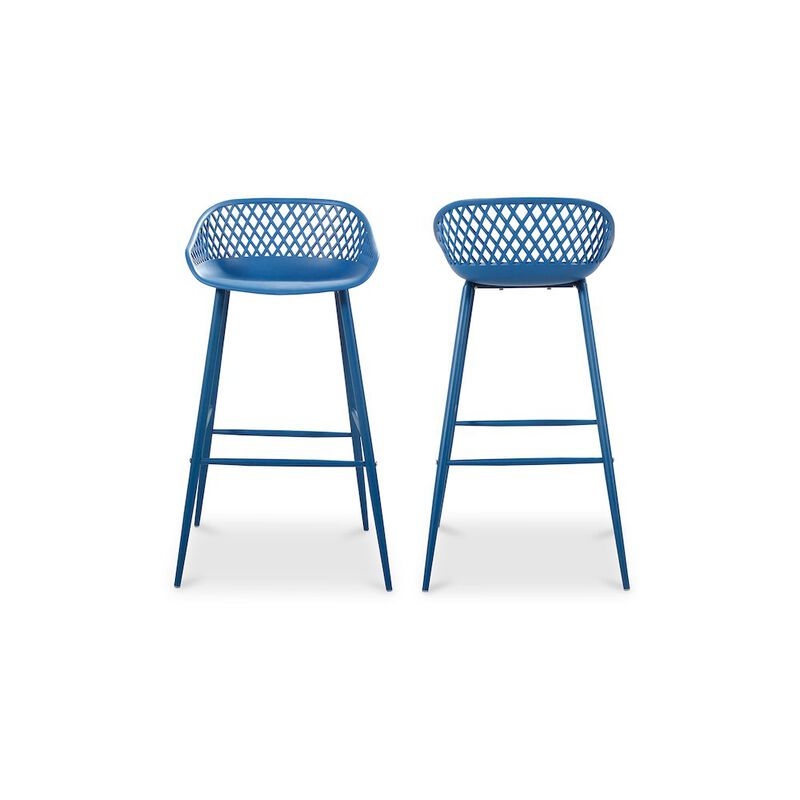 Moe&rsquo;s Piazza Outdoor Barstool Blue - Set Of Two