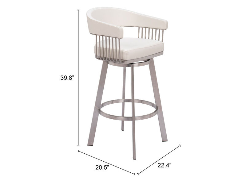 Bantry Swivel Barstool White