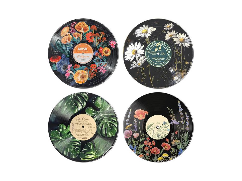 Botanical Hippie Wall Art Posters Set for Aesthetic Room Decor 4 Piece