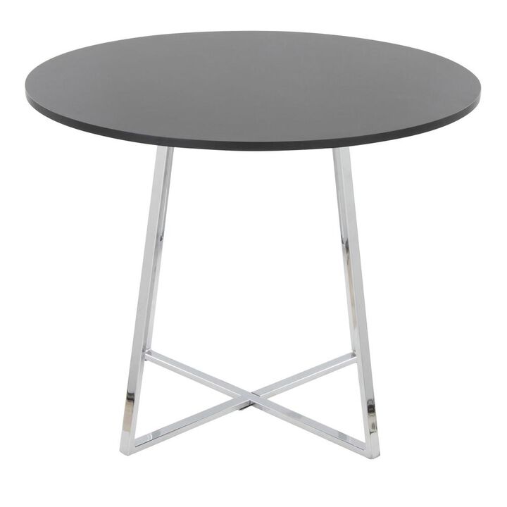 LumiSource Chrome Metal, Black MDF Canary Cosmo Dining Table