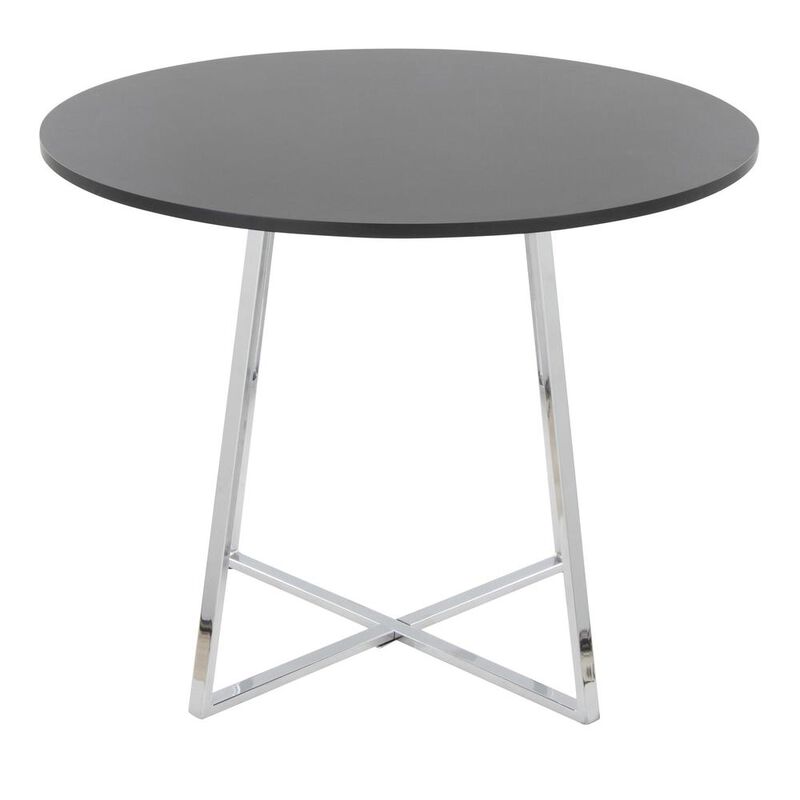 LumiSource Chrome Metal, Black MDF Canary Cosmo Dining Table