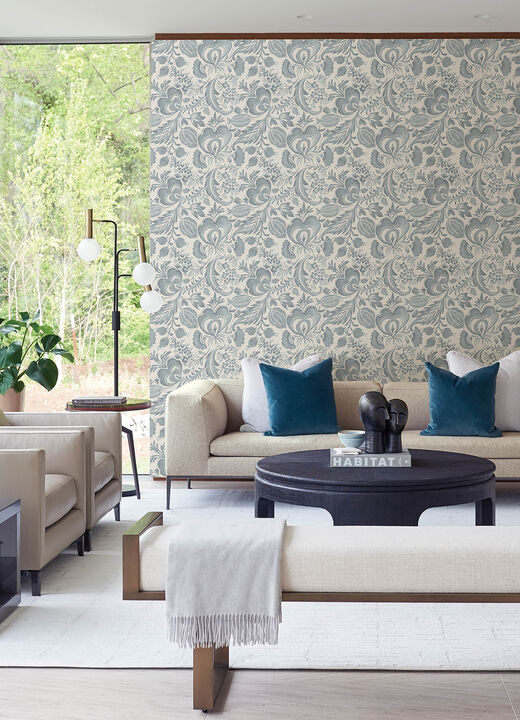 Culver Slate Jacobean Wallpaper
