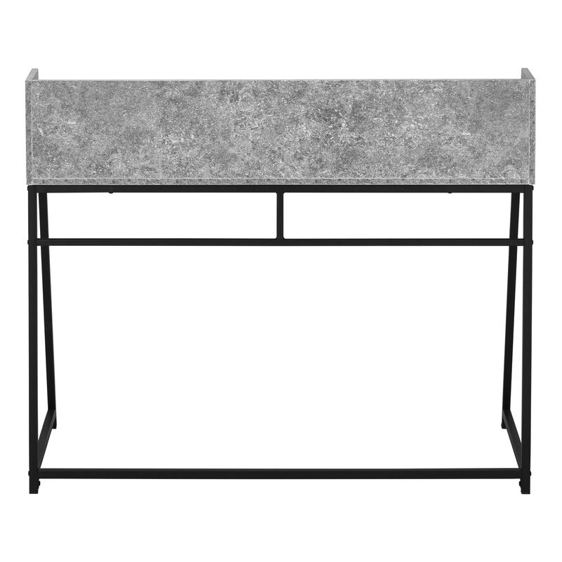 Monarch Specialties I 7550 Computer Desk, Home Office, Laptop, Storage Shelves, 48"L, Work, Metal, Laminate, Grey, Black, Contemporary, Modern