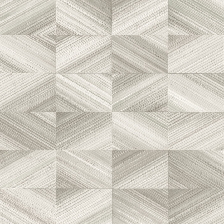 Stratum Taupe Geometric Faux Wood Wallpaper (Set of 2)