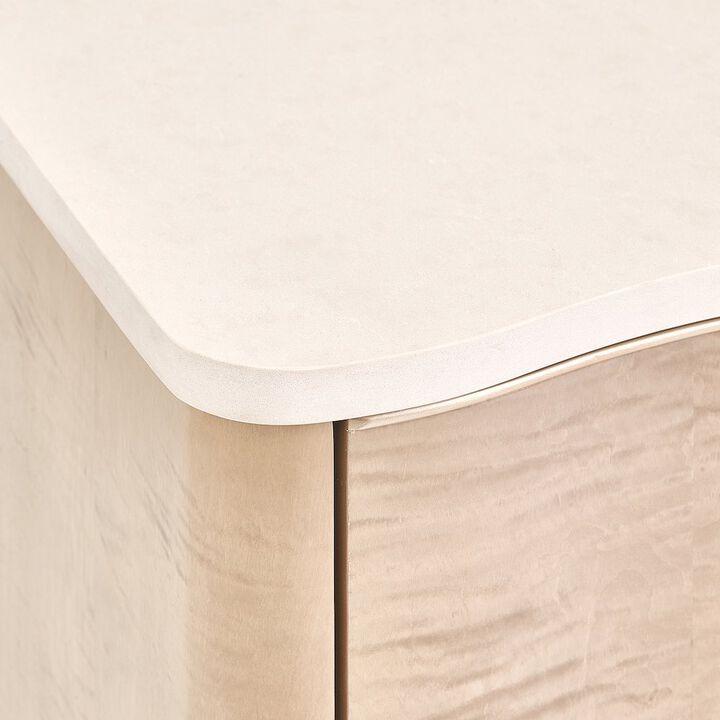 Michael Amini Malibu Crest 3-Drawer Nightstand - Blush