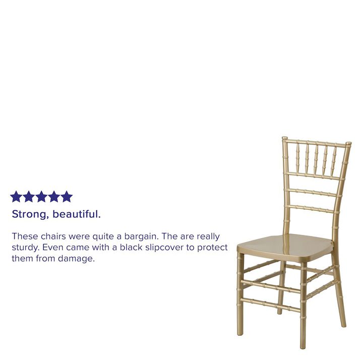 Flash Furniture PREMIUM Gold Resin Stacking Chiavari Chair