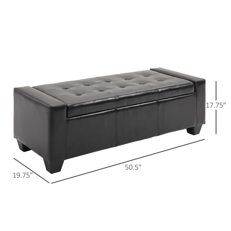 Home Modern Ottoman Storage Bench Seat Footrest Sofa Shoe Faux Leather