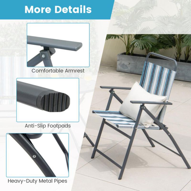 Hivvago 3 Pieces Outdoor Folding Chair Set Portable Folding Chair Set