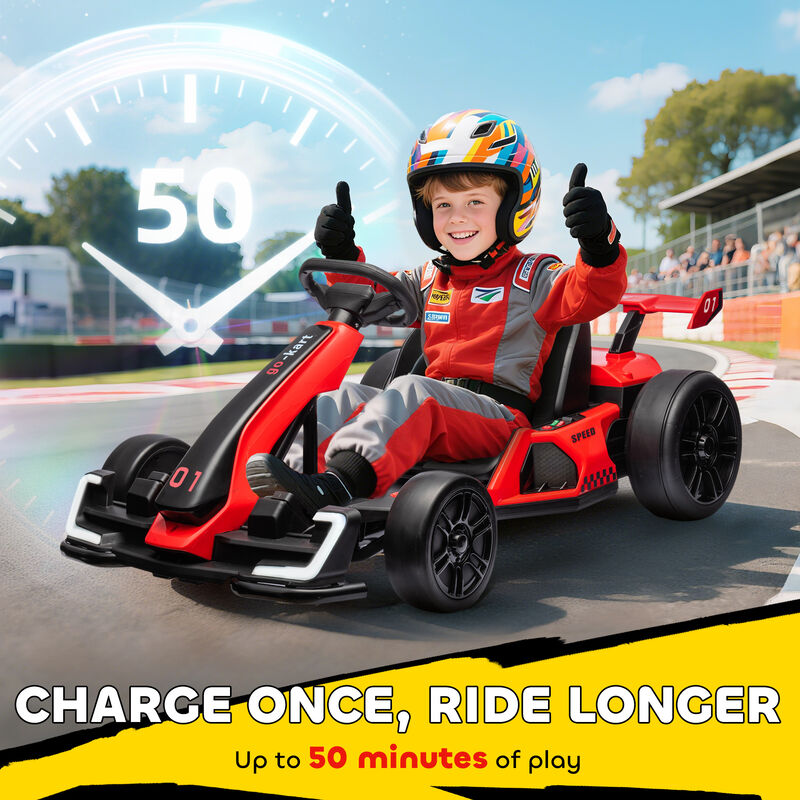 BreeBe 24V 7.5 MPH Electric Go Kart with Adjustable Seat, Slow Start image number 6