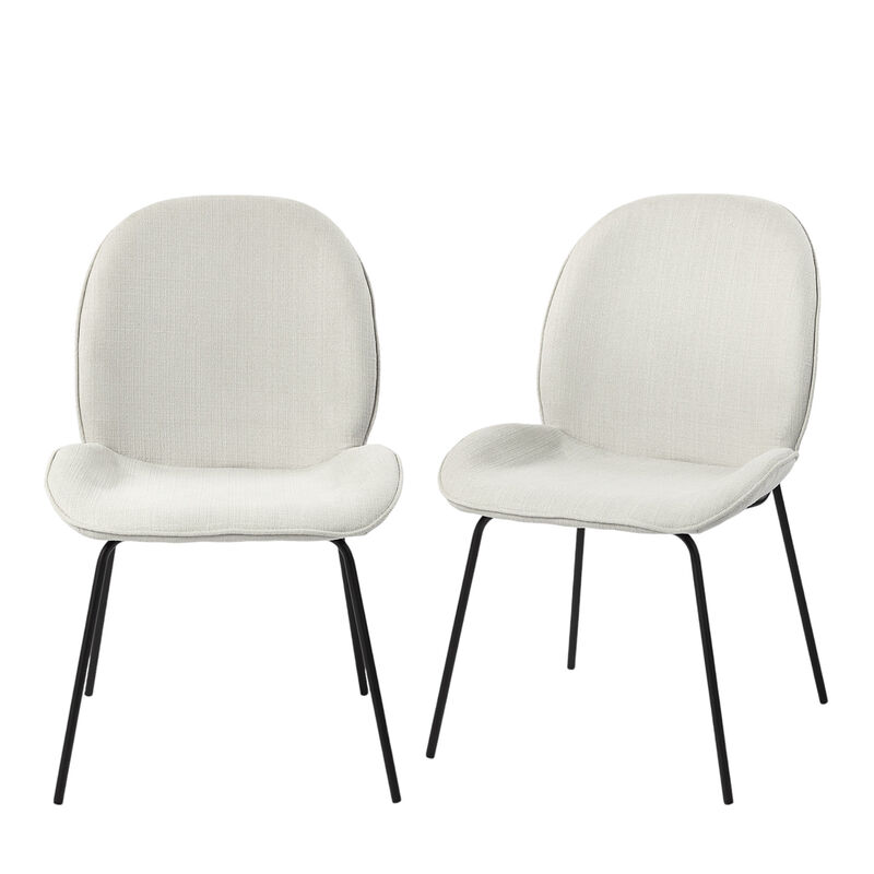 Set of Two Upholstered Fabric Chairs for Dining or Accent Seating