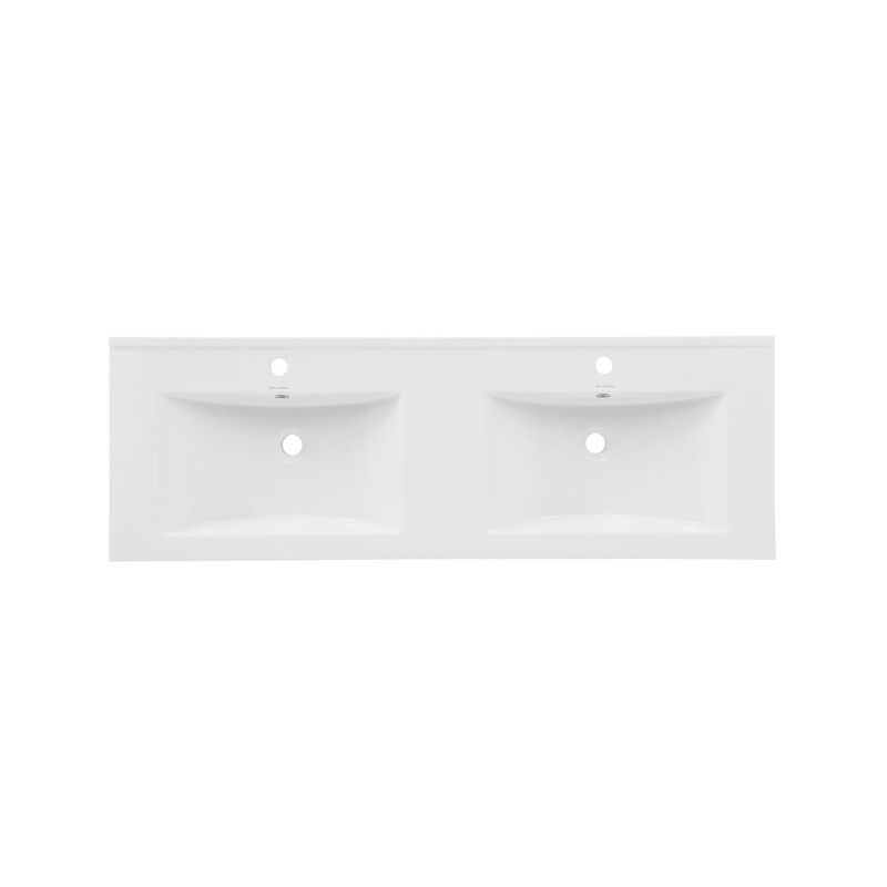 48" Double Basin Vanity Sink Top in Matte Black image number 1