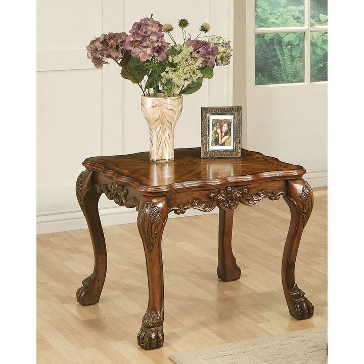 Plethoria Home Cherry Oak End Table with Cabriole Legs
