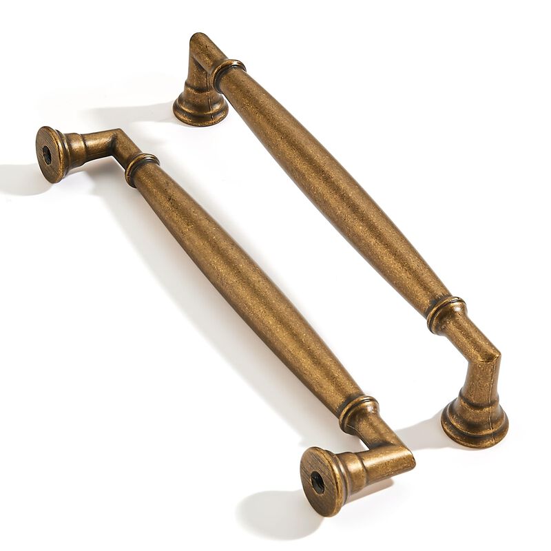 ZAUYX 2 Pack 6 Inch Hole Center Vintage Antique Brass Cabinet pulls Solid Heavy Duty Aged Bronze Cabinet Pull Cabinet Handles Ki