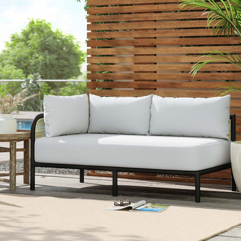 Modway - Hanalei Outdoor Patio Left-Arm Loveseat Ivory White image number 2