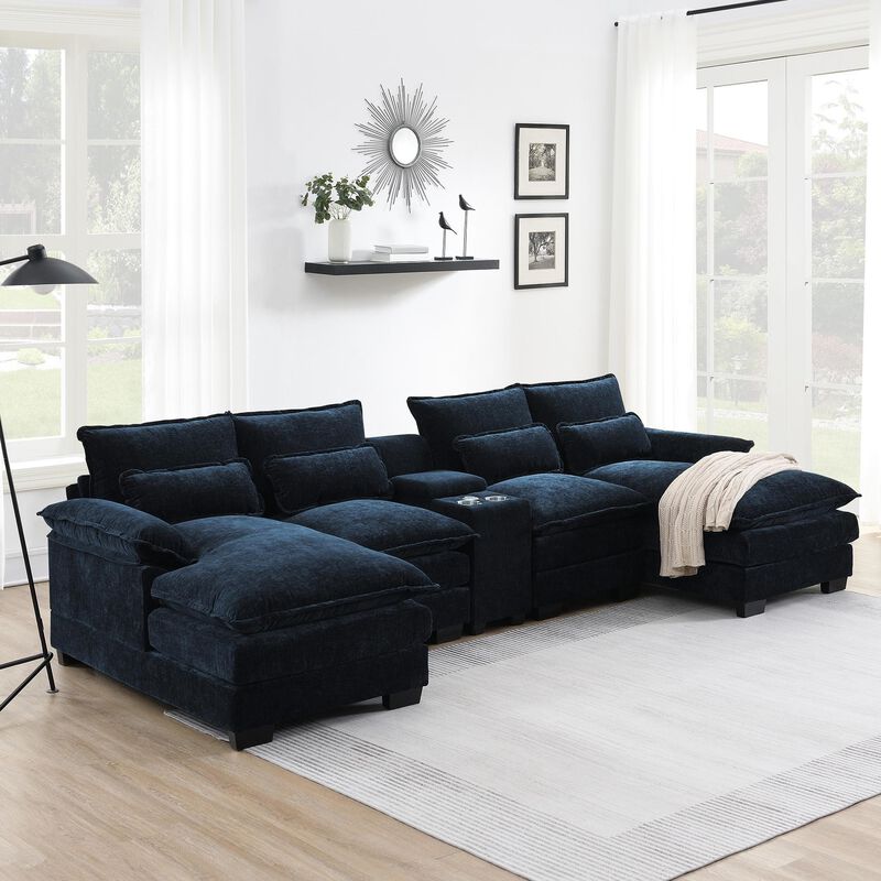 Bimkom U-Shaped Chenille Sectional Sofa image number 2