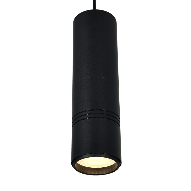 Stowe LED Down Mini Pendant With Black & Wood Finish