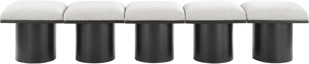 Meridian Furniture Pavilion Cream Boucle Fabric Bench