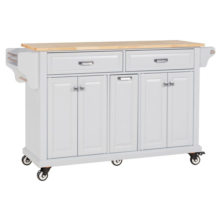 Streamdale Cambridge Natural Wood Top Kitchen Island with Storage