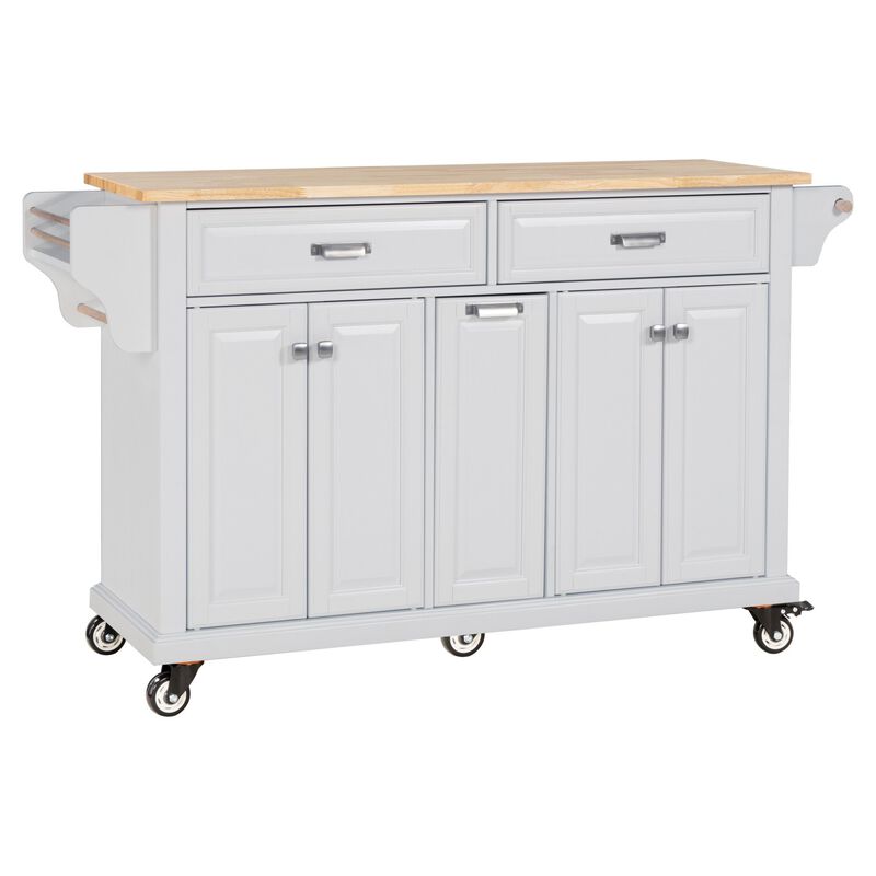 Streamdale Cambridge Natural Wood Top Kitchen Island with Storage image number 0